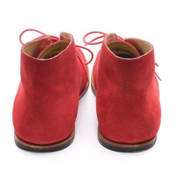 Men Opening Ceremony  Red Suede Lace Up Desert Boots 45 main image 2